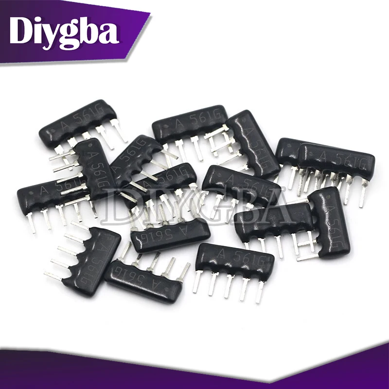 10PCS/LOT Exclusion Network Resistor array DIP 5PIN 100 220 330 470 510 680 1K 1.2K 1.5K 2K 2.2K 3.3K 4.7K 10K 100K ohm