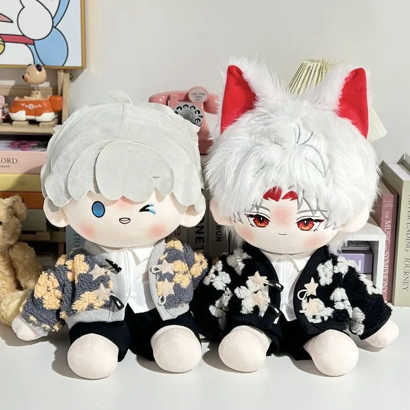 

Anime 40cm Seated Cotton Doll Clothes Toy Horn Button Coat Shirt Pants Clothes Outfit Props Dolls Accessories