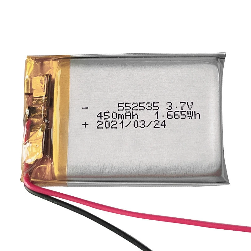 552535 3.7v 450mah Polymer Lithium Battery Suitable for Portable Speakers Bicycle Lights Car Accessories Barcode Scanners