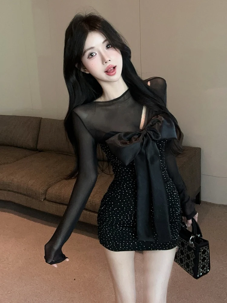 

Сексуальное, сладкое и пряное, Long Sve Me, облегающее облегающее облегающее платье с вырезом и бриллиантами для ночного клуба Dr, женская мода