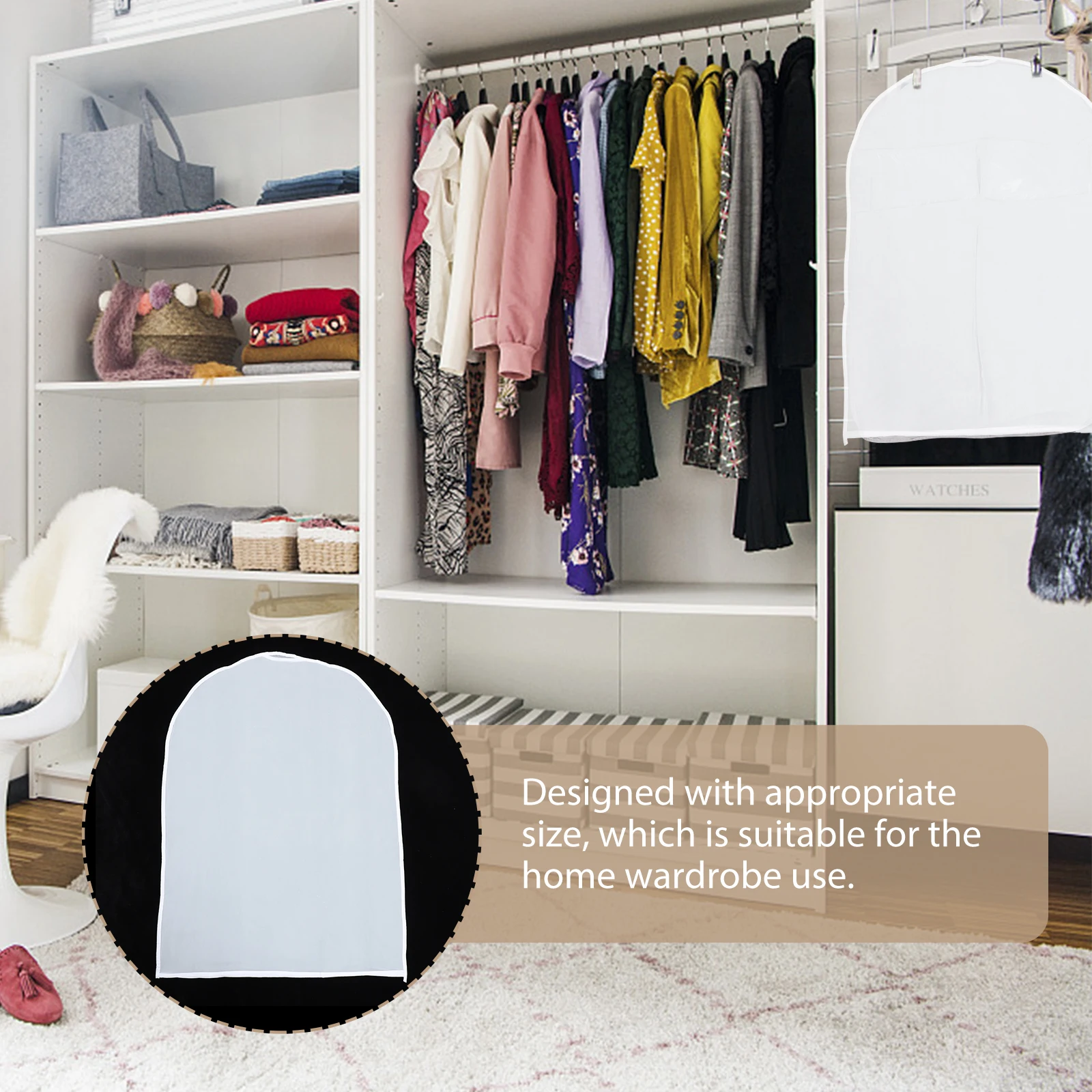 

10 Pcs Dust Cover Clothing Suits Hanging Garment Bag Clothes Dress Protective Storage