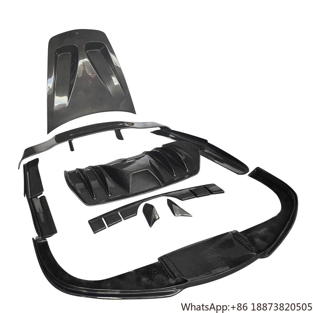 Carbon Fiber Body Kit para Ferrari F430, Modificado Modificado, Frente e Traseiro Lábio, Saia Lateral, Cauda Wing Hood