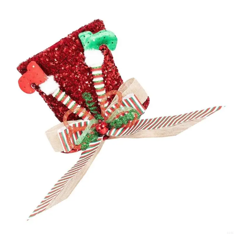 634C Christmas Tree Toppers Hat Tabletop Ornaments Seasonal Holiday Decorations