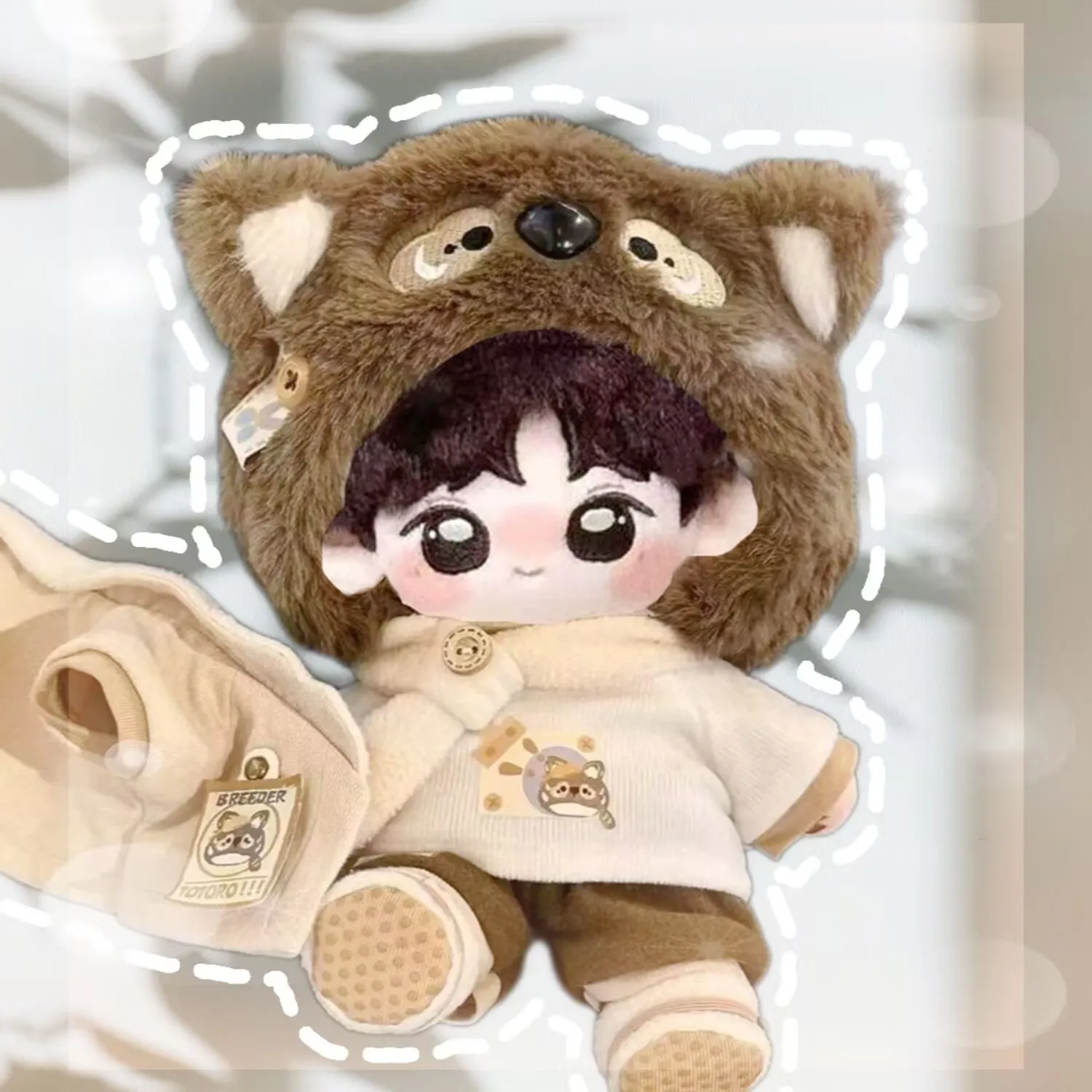 "الخعاب" "Chuixian" الفول السوداني cp "Huang Xing Qiu Dingjie" 20 سنتيمتر دمية القطن لطيف مروحة خلق هدية