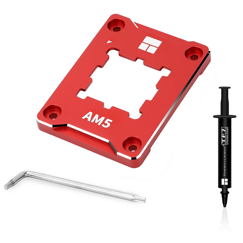 Thermalright AMD-ASF สีแดง AM5 CPU ความปลอดภัยยึดกรอบอะลูมินัมอัลลอย + แผ่นรองป้องกันความร้อนด้วย TF7 1G