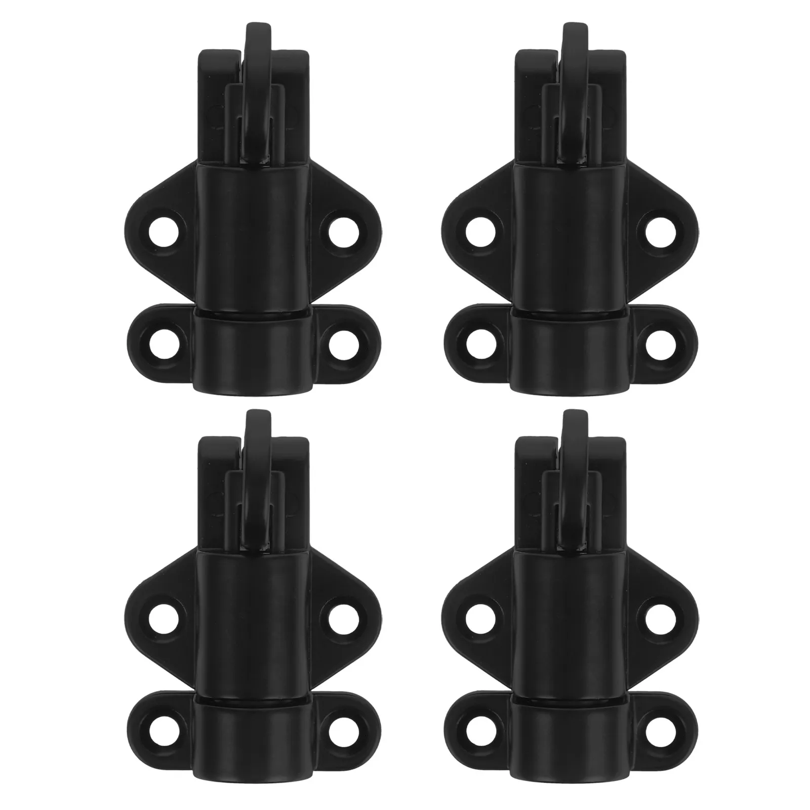 

4Pcs Aluminum Alloy Black Spring Door Bolt Latch Self Closing Automatic Lock Security Latches for Gate Window Cabinet Drawer