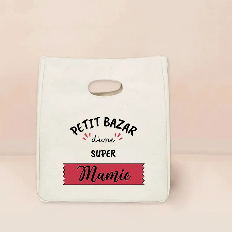 1 قطعة سوبر مامي نمط الغداء حقيبة للحفاظ على البرودة المحمولة معزول بينتو حمل الحرارية أكياس تخزين المواد الغذائية المعلم هدية عيد الجدة #6