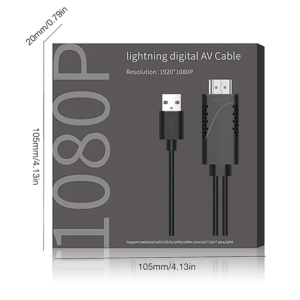 2 in 1 USB Female To HDMI-compatible Male HDTV Adapter Cable 1080P HD TV Projector Displays Converter for iPhone Samsung