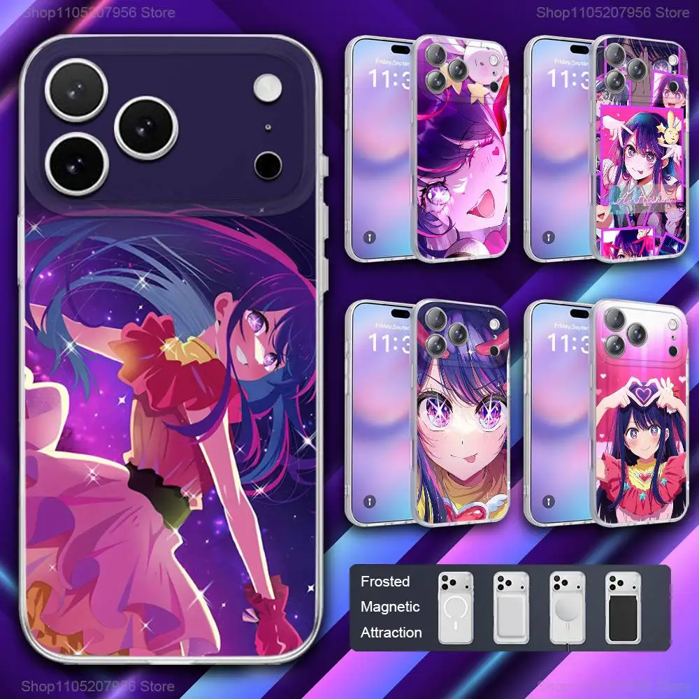 

O-Oshi no Ko H-Hoshino Phone Case For iPhone 11,12,15,14,13,17,16,Pro,Plus,E,Max,Air,Mini Magnetic Frosted Cover