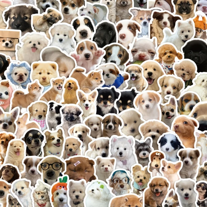 

100pcsRealistic puppy sticker Cute Dog and Puppy Animal StickersinsStylish and Cute Pet Wall and Desktop Stickers