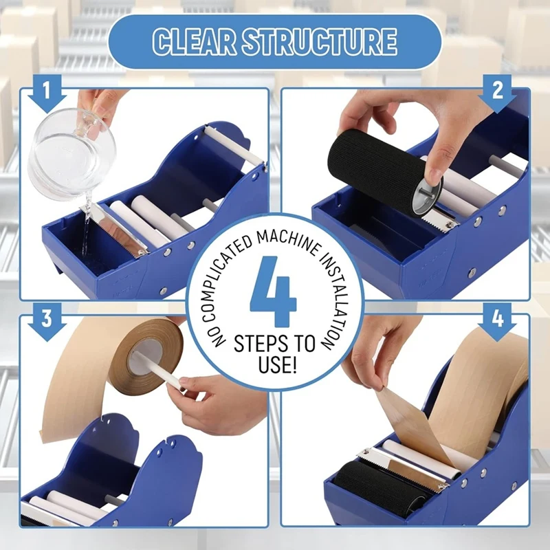 Super Sale Water Activated Tape Dispenser for Box Sealing and Watercolor Paper