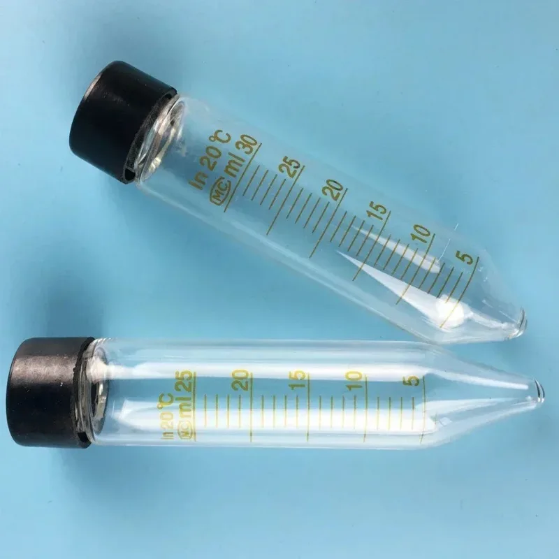 Precision-Designed 5pcs Glass Screw Tip Bottom Test Tube & Graduated Centrifuge Tube Set 5ml/10ml/15ml/20ml/25ml/30ml/50ml