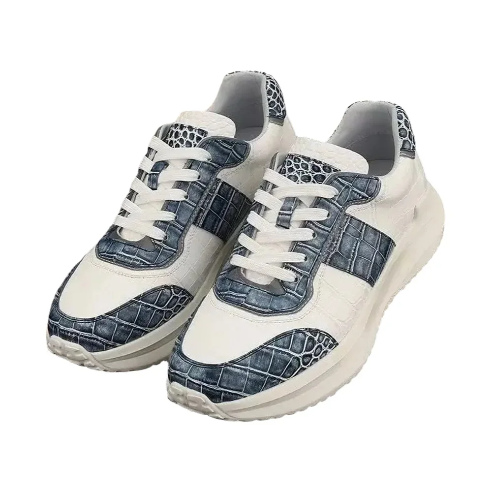 2025 new arrival Crocodile skin&Ostrich skin causal shoes men,male Genuine leather sneakers PDD681