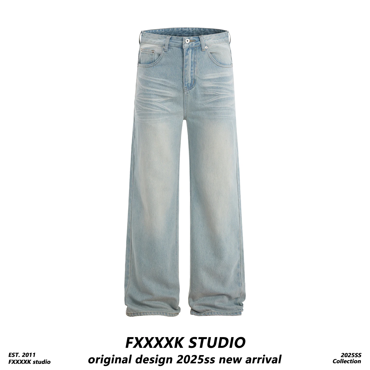 

FXK оригинальные американские ретро винтажные широкие свободные джинсы мужские Haome High Street прямого кроя повседневные длинные брюки