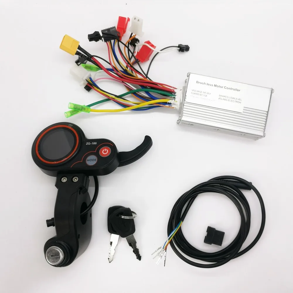 ZQ-100 Electric Scooter Instrument Display Dashboard Finger Throttle 36V 48V Brushless Motor Controller With Key