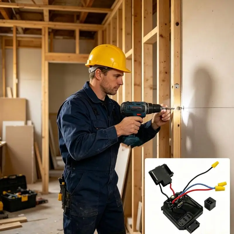 A2BE Drill Circuit Board Replacement, 8 Pin 21V Repair Board with Variable Speed and Forward Reverse Drive for Tool Repair and