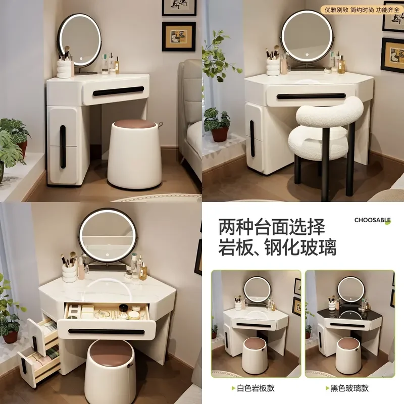 Modern Triangle Corner Dresser Wood Storage Cabinet for Small Apartment Bedroom Space Saving Organizer Furniture