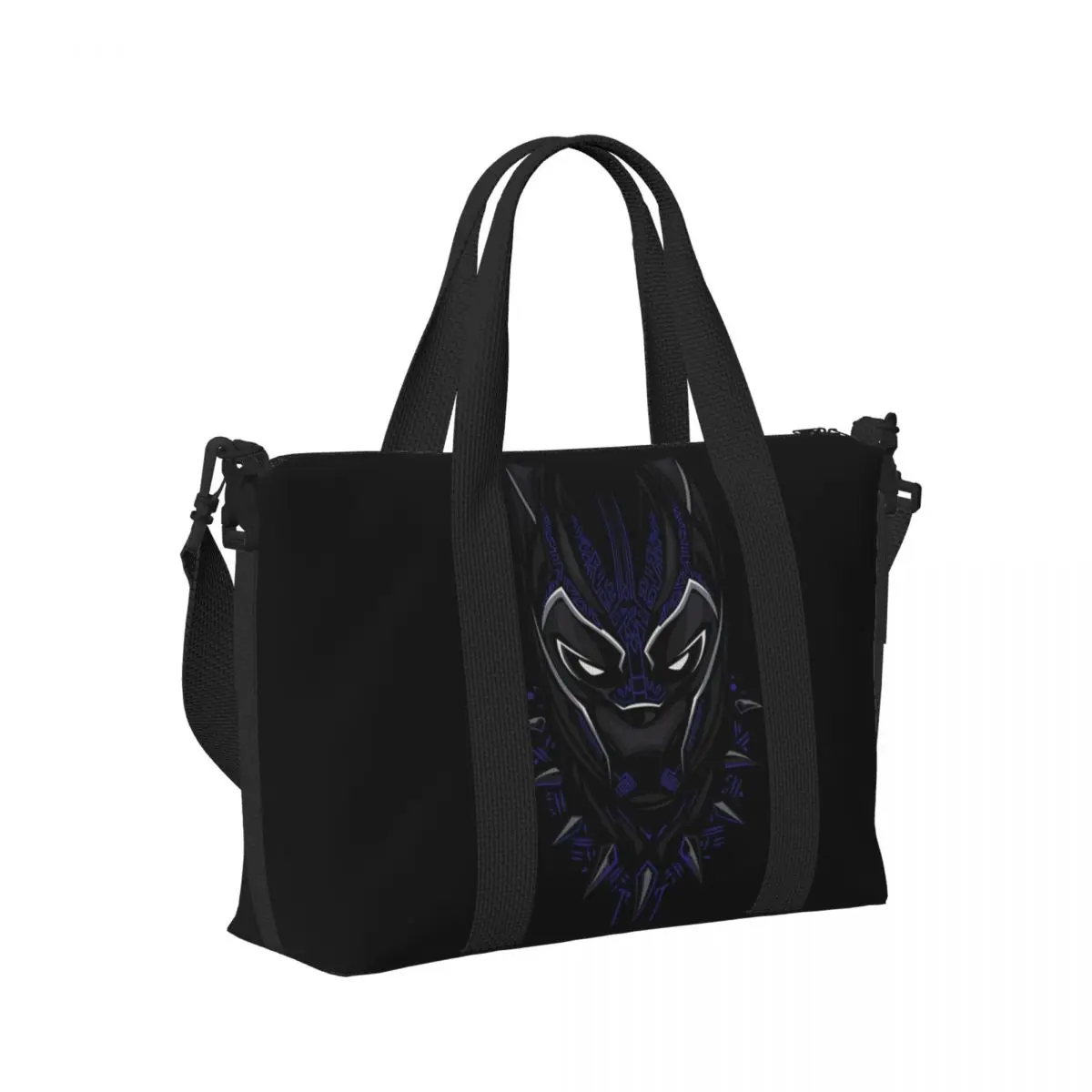 Bolso de mano personalizado de pantera negra para mujer, bolsa de compras de gran capacidad, papel tapiz de Anime, bolsas de viaje de playa para gimnasio