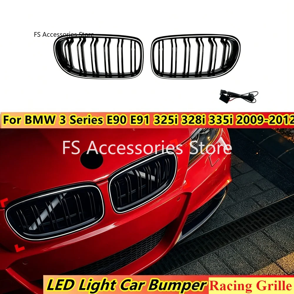 LED-Frontnieren-Kühlergrill für BMW 3er E90 E91 325i 328i 335i 2009-2012 – Sportliche LED-Kühlergrill-Karosserie-Kits