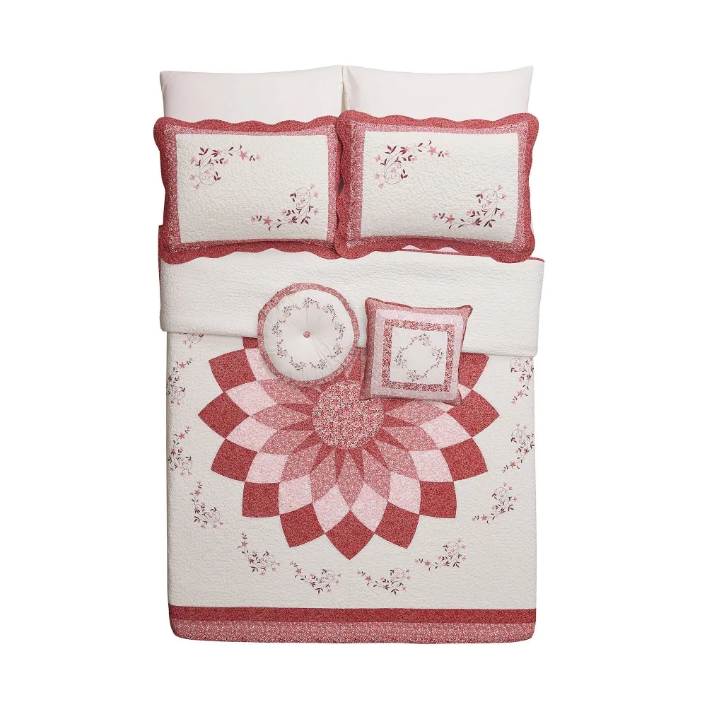 

Caroline Red Queen Cotton Bedspread Bedspreads for Multi-purpose Sofas Couple Bed Quilt Mattress Topper Bedspreads Free Shipping