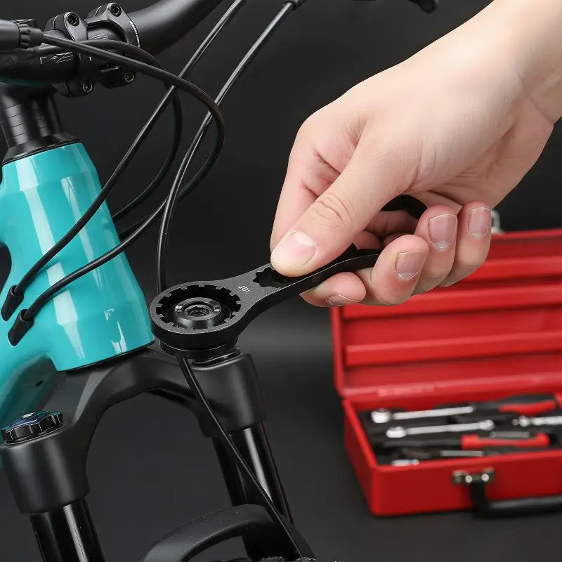 Bike Front Fork Cap Wrench High Precision Scratch Resistant Aluminum Alloy Portable Bicycle Repair Tool for Home DIY Bike Repair
