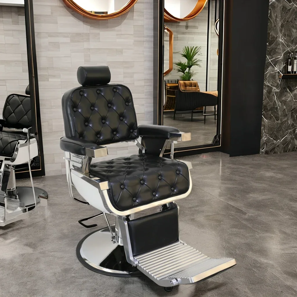 

Hot Sale Portable Hair Salon Chair Heavy Duty Man Recliner Pu Leather Barbers Chairs Factory Wholesale Retro Barber Chair