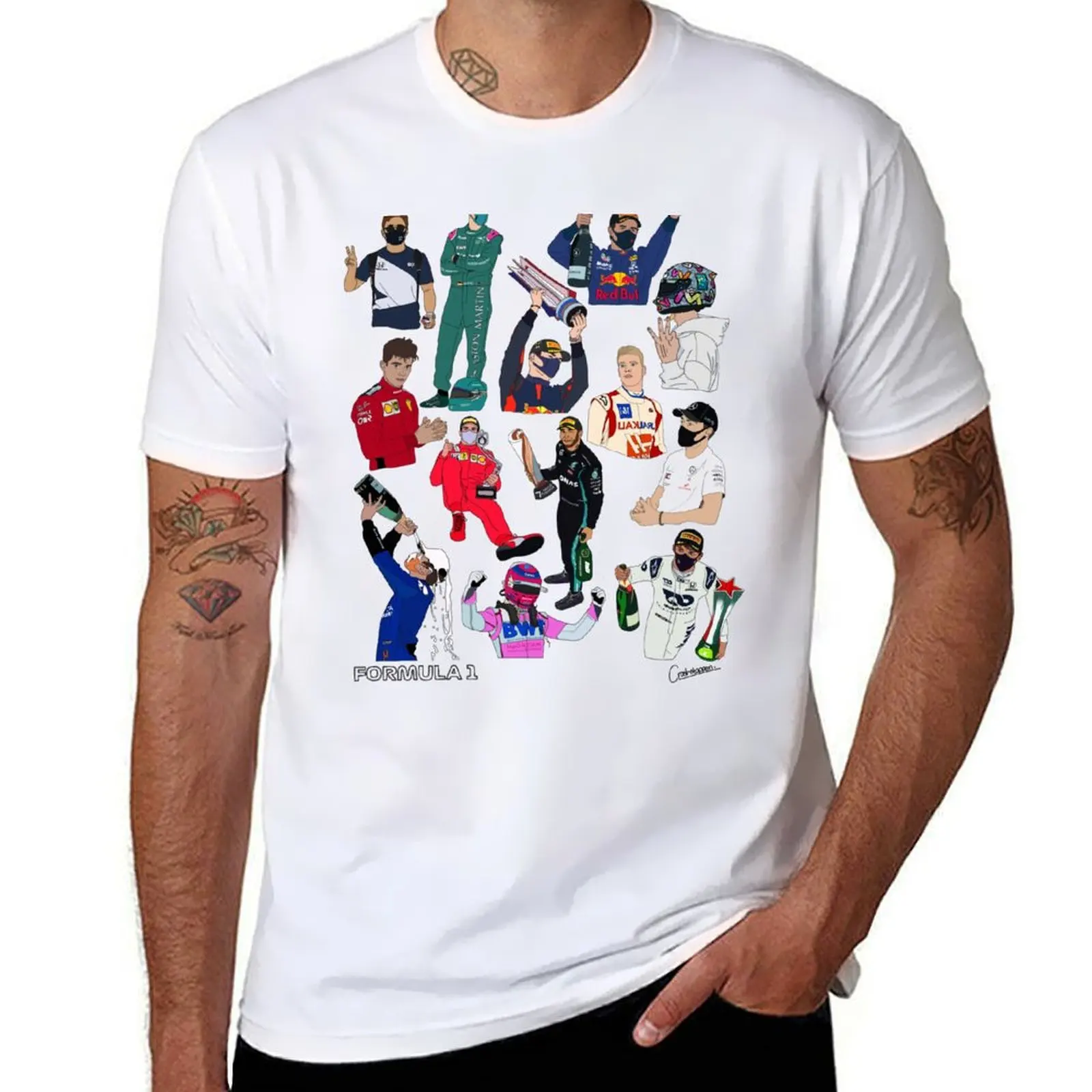 

F1 Driver Collective T-Shirt t shirt man plain man t shirt cotton T-Shirt