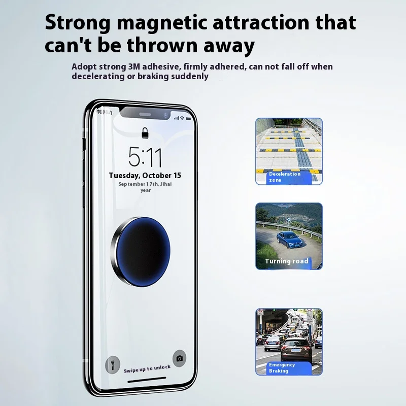 Magnetic Car Mount Mobile Phone Holder Magnetic Vacuum Adsorption Ultra Stable Suction Cup Bracket For Navigation Cell Support