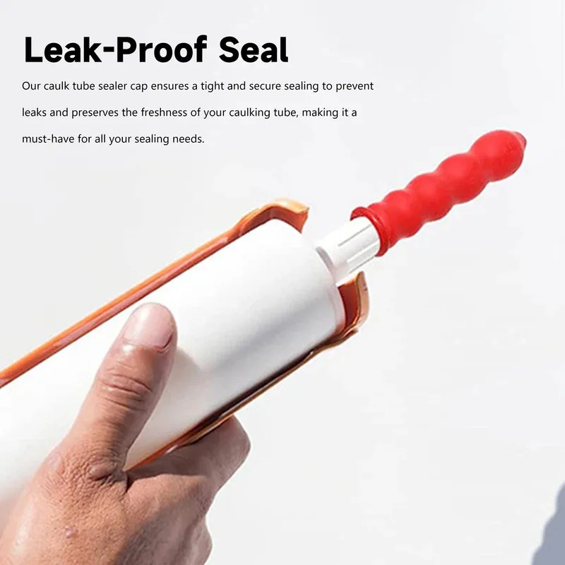 1-20pcs Caulking Nozzles Cap Red Caulk Saving Caulk Glue Tip Sealing Cap For Sealing And Preserving Leakproof Sleeve Tool