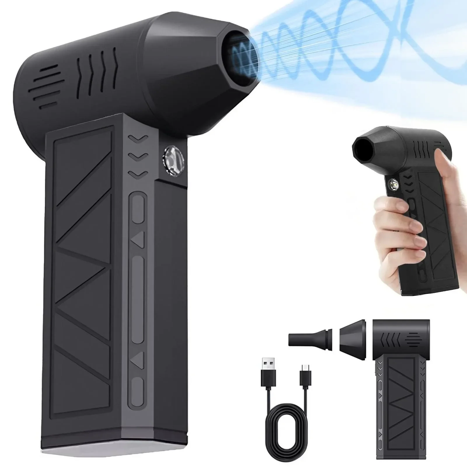 

Rechargeable Cordless Jet Dry Blower USB Vacuum Cleaner Compressed Air Duster 3 Gear Electric Air Blower For Car