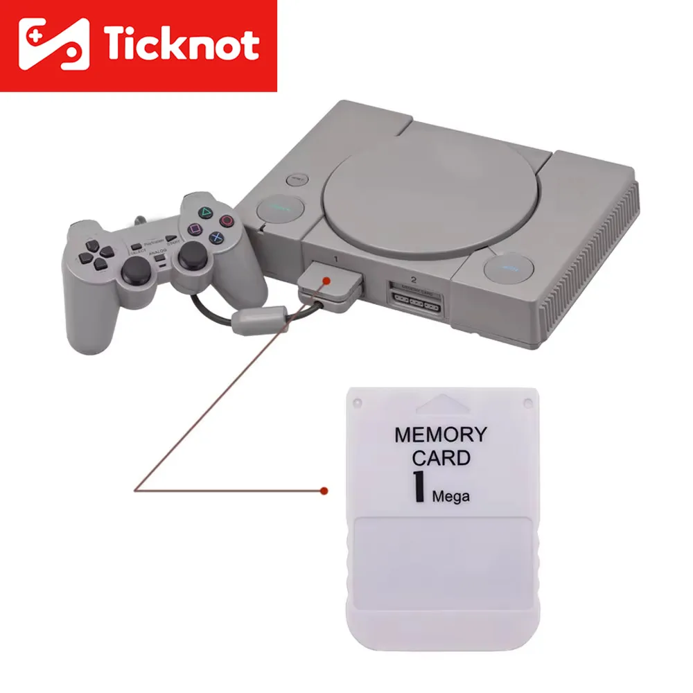 TicKnot 1MB Memory Card  1 Mega Save Memory Card  For Playstation1 PS1 Game Console