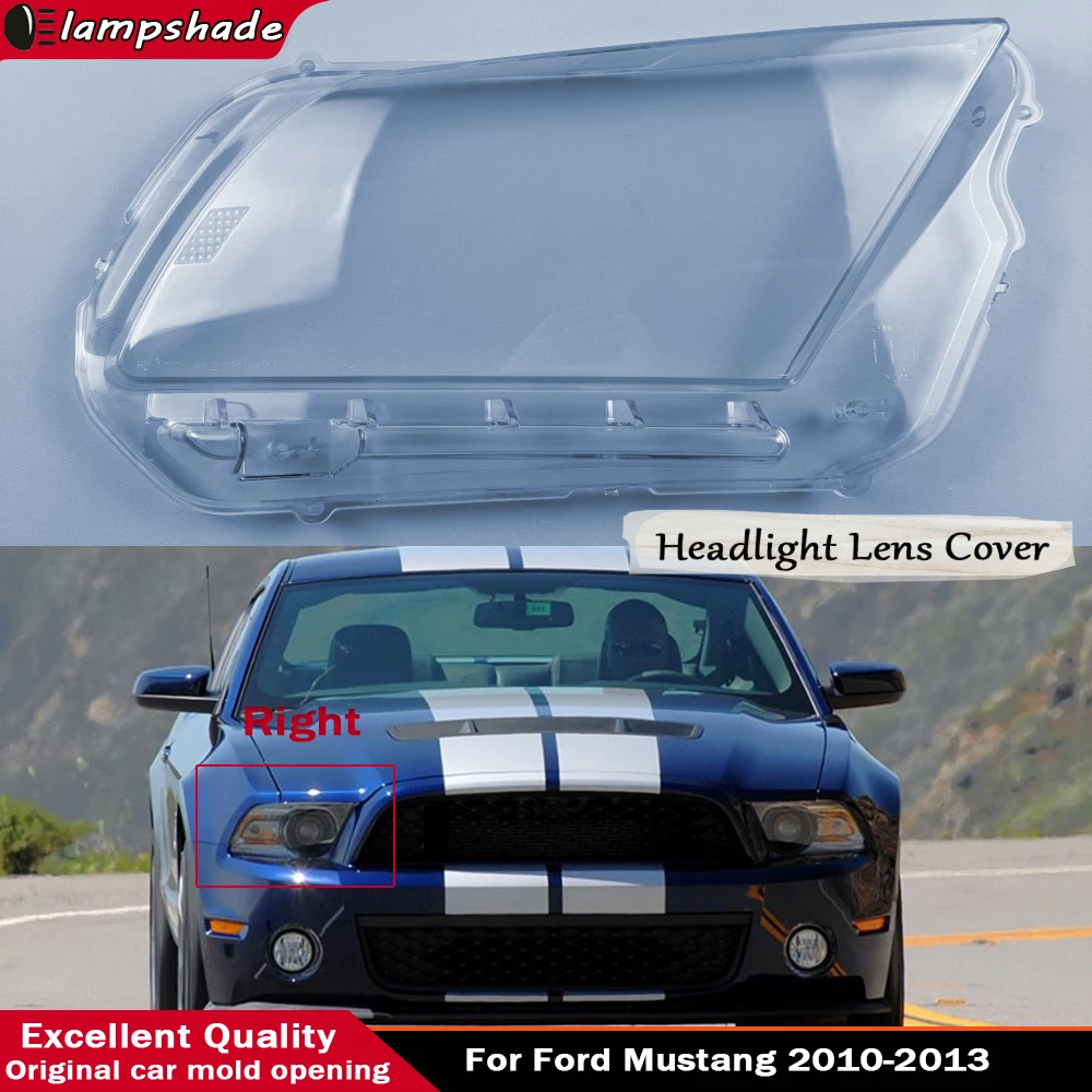For Ford Mustang 2010 2011 2012 2013 Front Car Protective Headlight Glass Lens Cover Shade Shell Transparent Light Housing Lamp