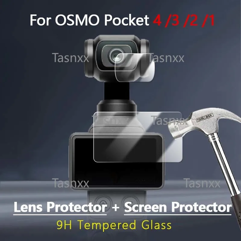 

Защитная пленка из закаленного стекла 9H 2.5D для камеры DJI Osmo Pocket 4 3 2 1, прозрачная, тонкая, для экрана и объектива