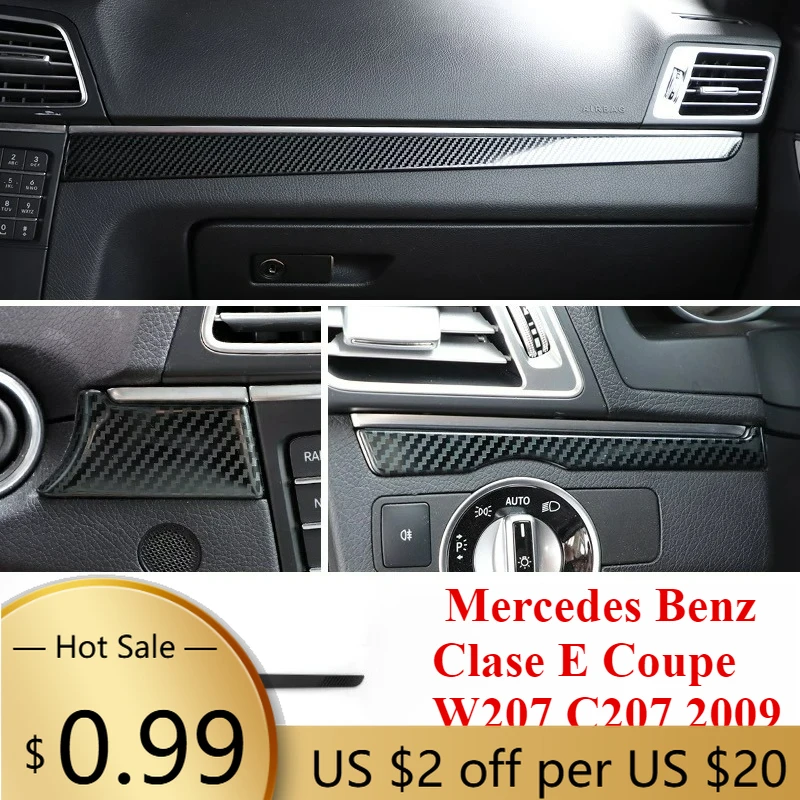 

Steering Covers central de coche, LHD, compatible con Mercedes Benz Clase E Coupe W207 C207 2009-2013, color negro, nuevo, 3 u