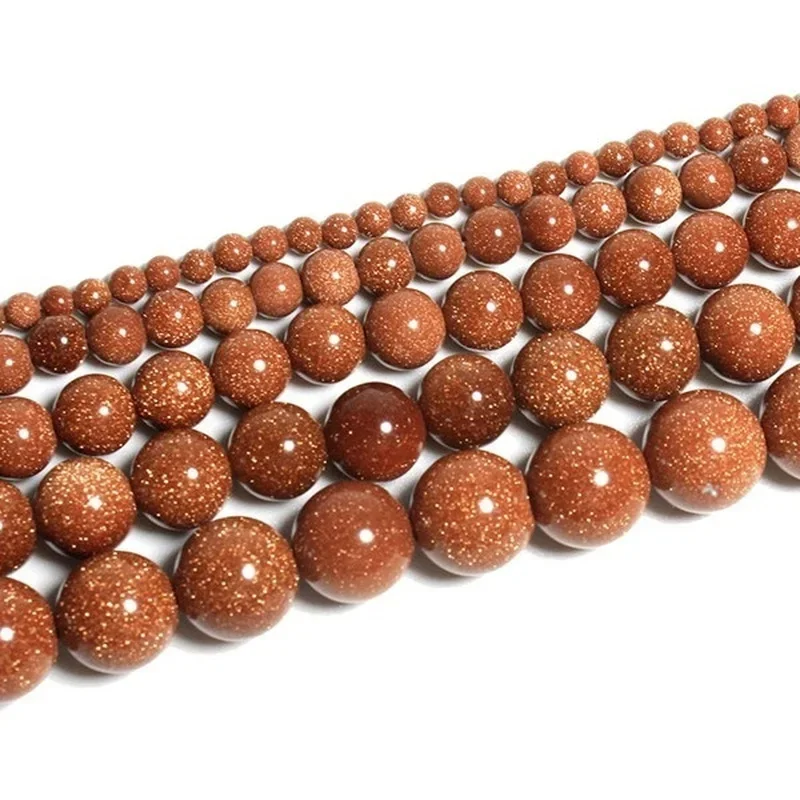 

15inch Golden Sandstone Beads 4/6/8/10mm Natural Loose Spacer Bead for Jewelry Making DIY Creative Bracelet Accessories