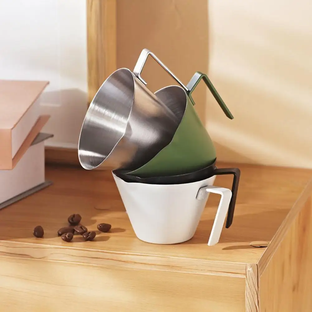 Espresso Measuring Cup with Handle And Scale Mark Stainless Steel 100ml Capacity Coffee Pitcher for Latte Art Preparation