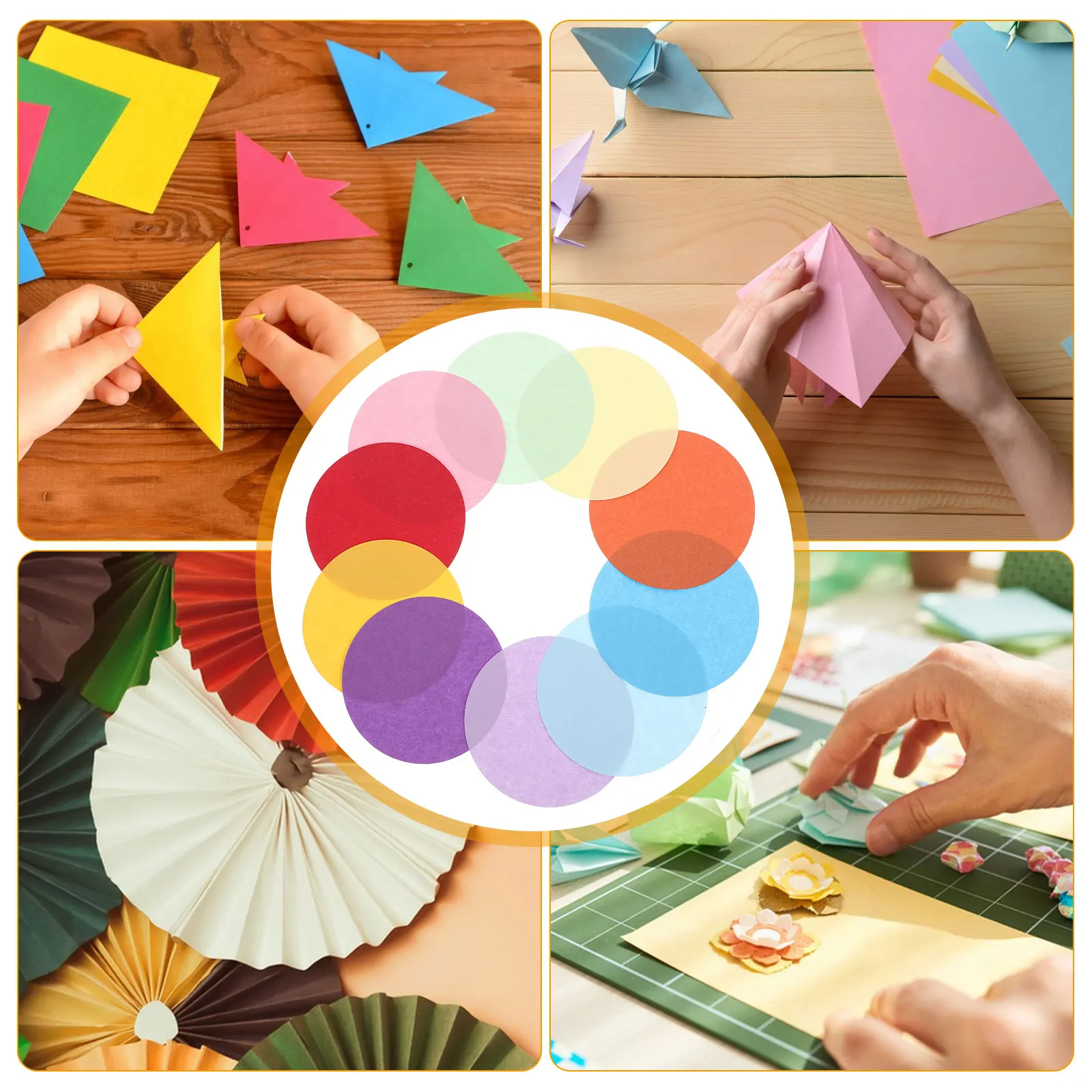 

Multicolored Colorful Paper Flower Balls Origami Craft Card Stock Circles Child Crafts