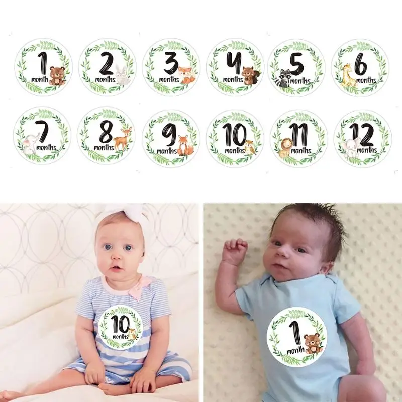 X5XE Baby Memorial Month Stickers Photography Props Baby Monthly Recording Stickers