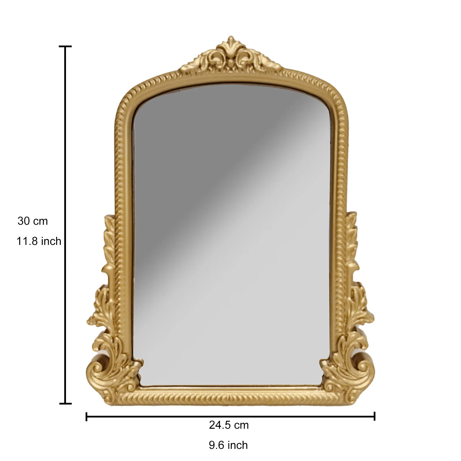 Vintage Vanity Makeup Desk Mirror Antique Traditional Chic Arch Table Standing Mirror Gold Decor