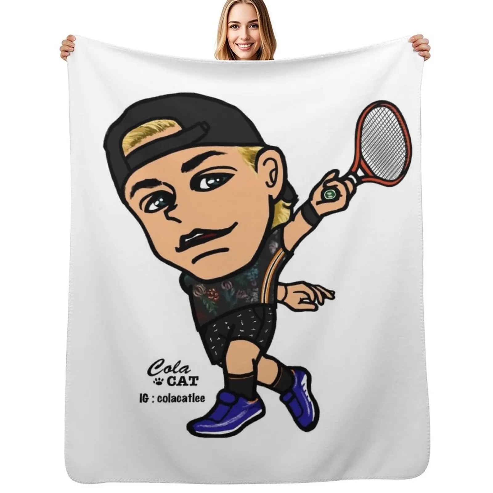 

Denis Shapovalov Throw Blanket All Season Lightweight Soft Blanket for Bed