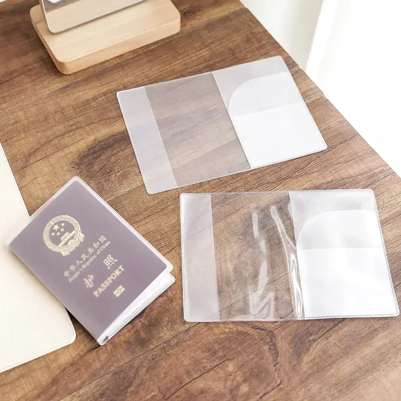 1-10PCS Passport Protective Cover Transparent Frosted, PVC Material Waterproof Document Case