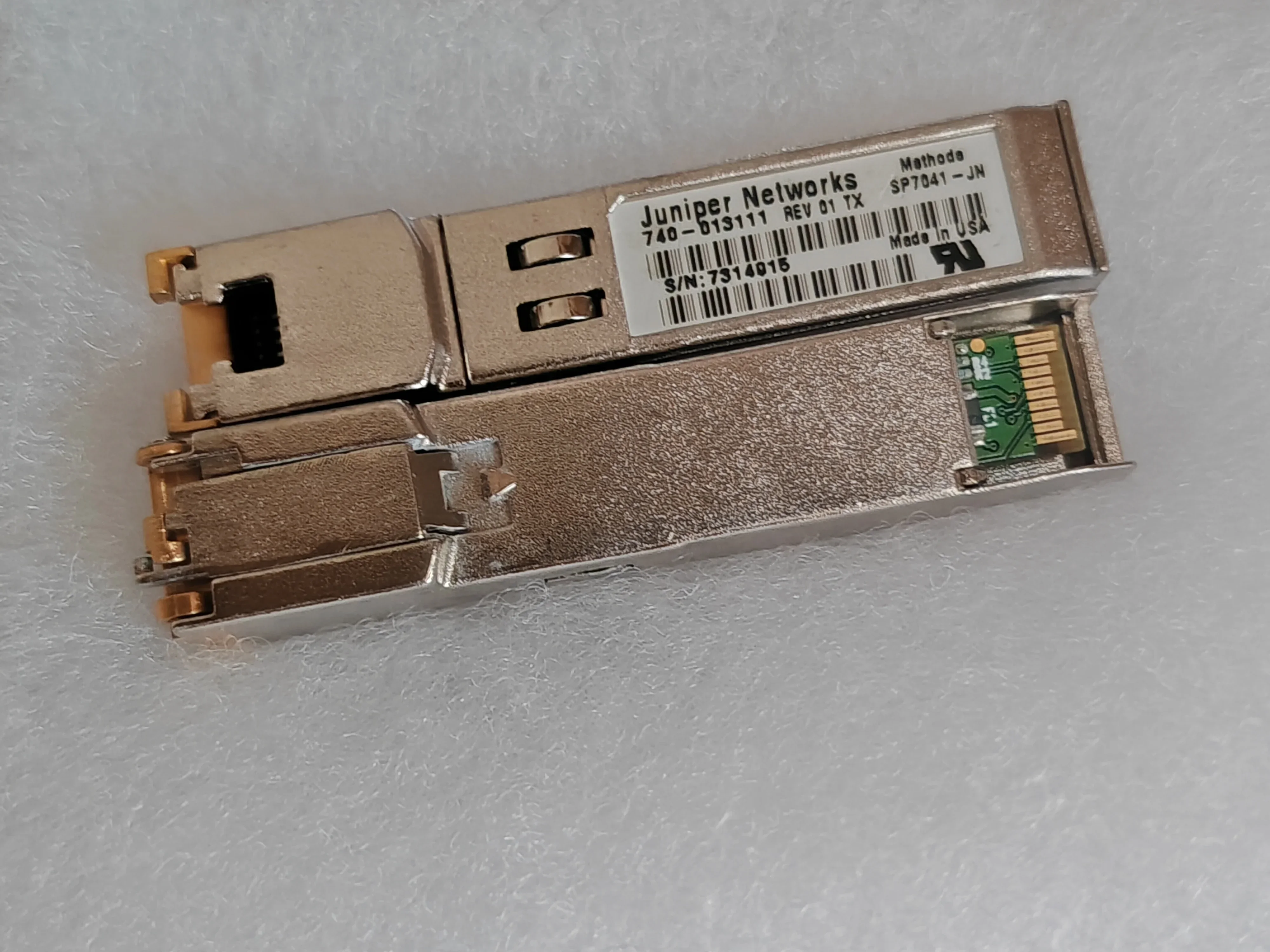 Juniper Gigabit Ethernet SFP-1GE-T RJ45 740-013111 SP7041-M1-JN REV 02 TX 1000Base-T 100m 1000Mbps SFP TO RJ45 Fiber Transceiver