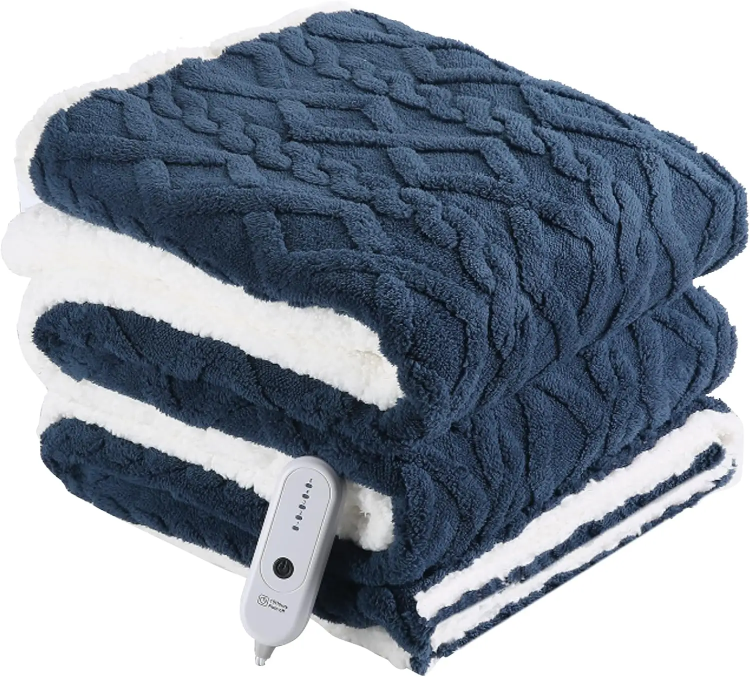 

Twin Size Electric Heating Blanket with 10-Hour Auto Off, 5 Heat Levels, Overheat Protection, Navy Blue