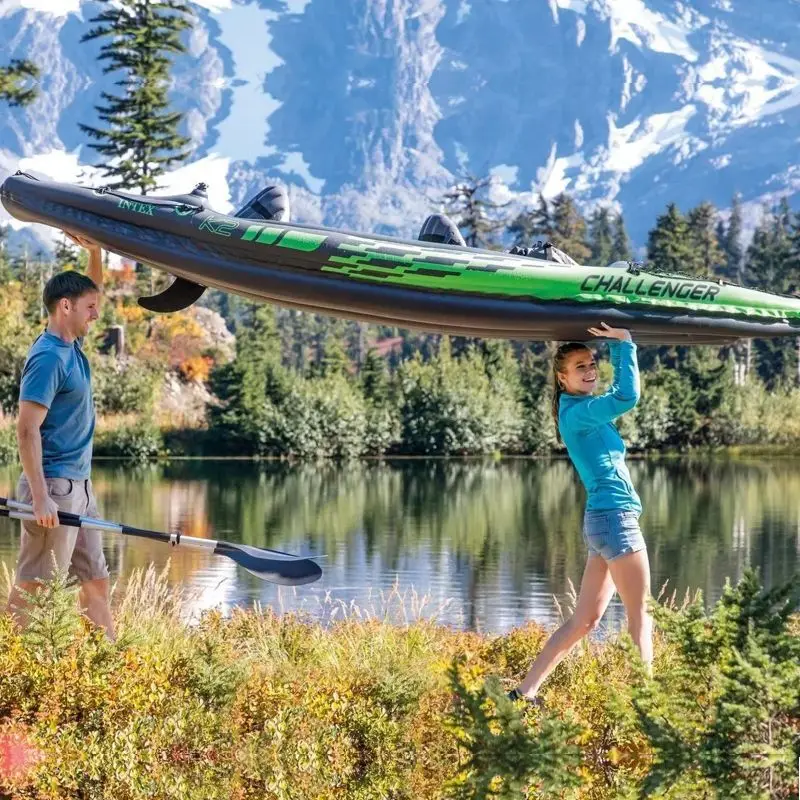 Kayaker per 1/2 persone Gommone Rafting Doppio assalto Barca Rafting Kayaker con sedile Barca da pesca all'aperto