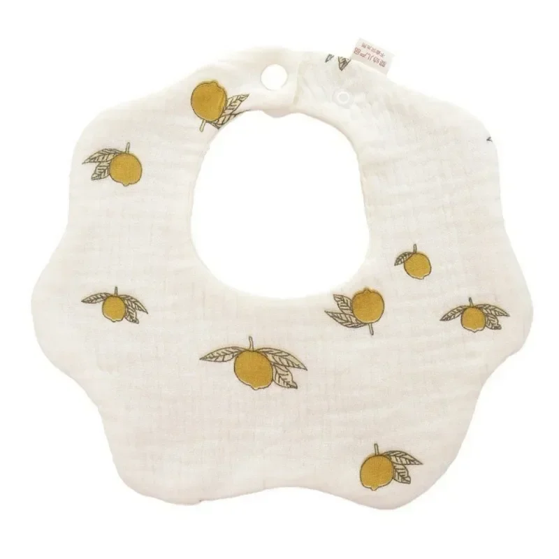 Layer gauze petal baby bib Class a pure cotton cartoon milk spit absorbent anti-fouling bib baby drool towel