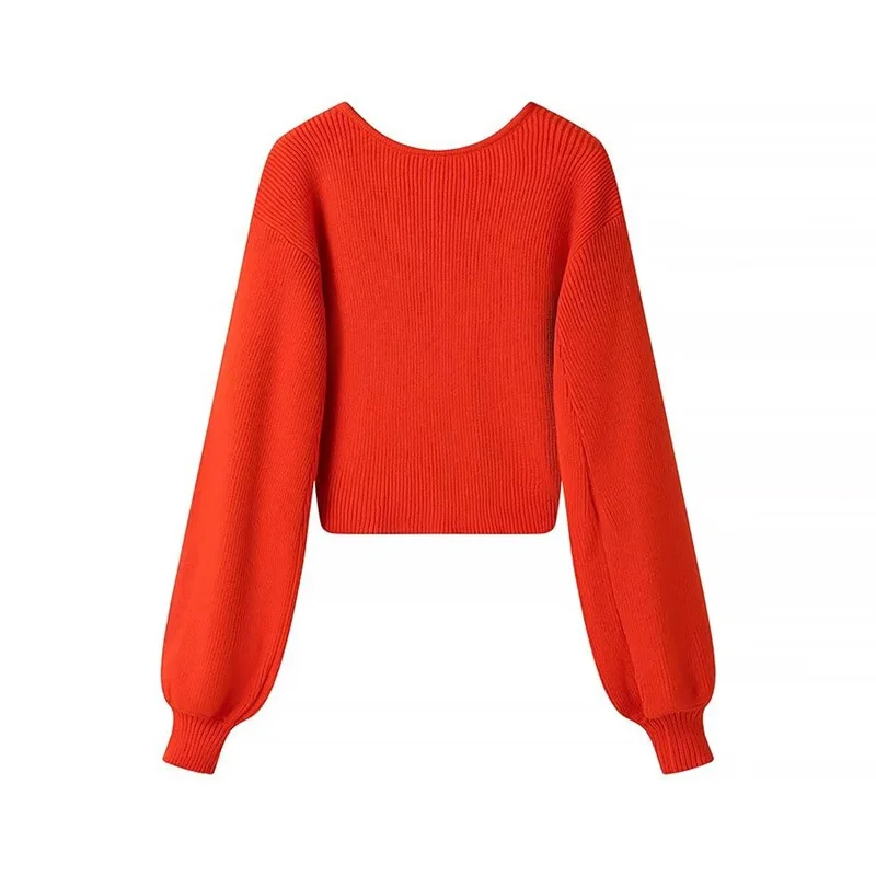 

European and american women's clothing2025Autumn and Winter New Elegant Sexy Knitted Long-Sleeved Pullover Sweater