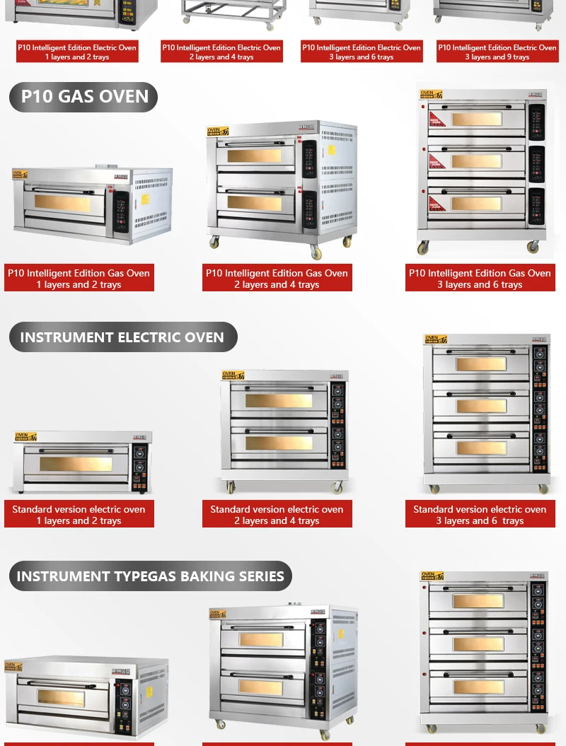 Commercial Professional Small Gas Electric Digital Control Adjustable Thermostat Baking Bread Single Double Bakery Oven