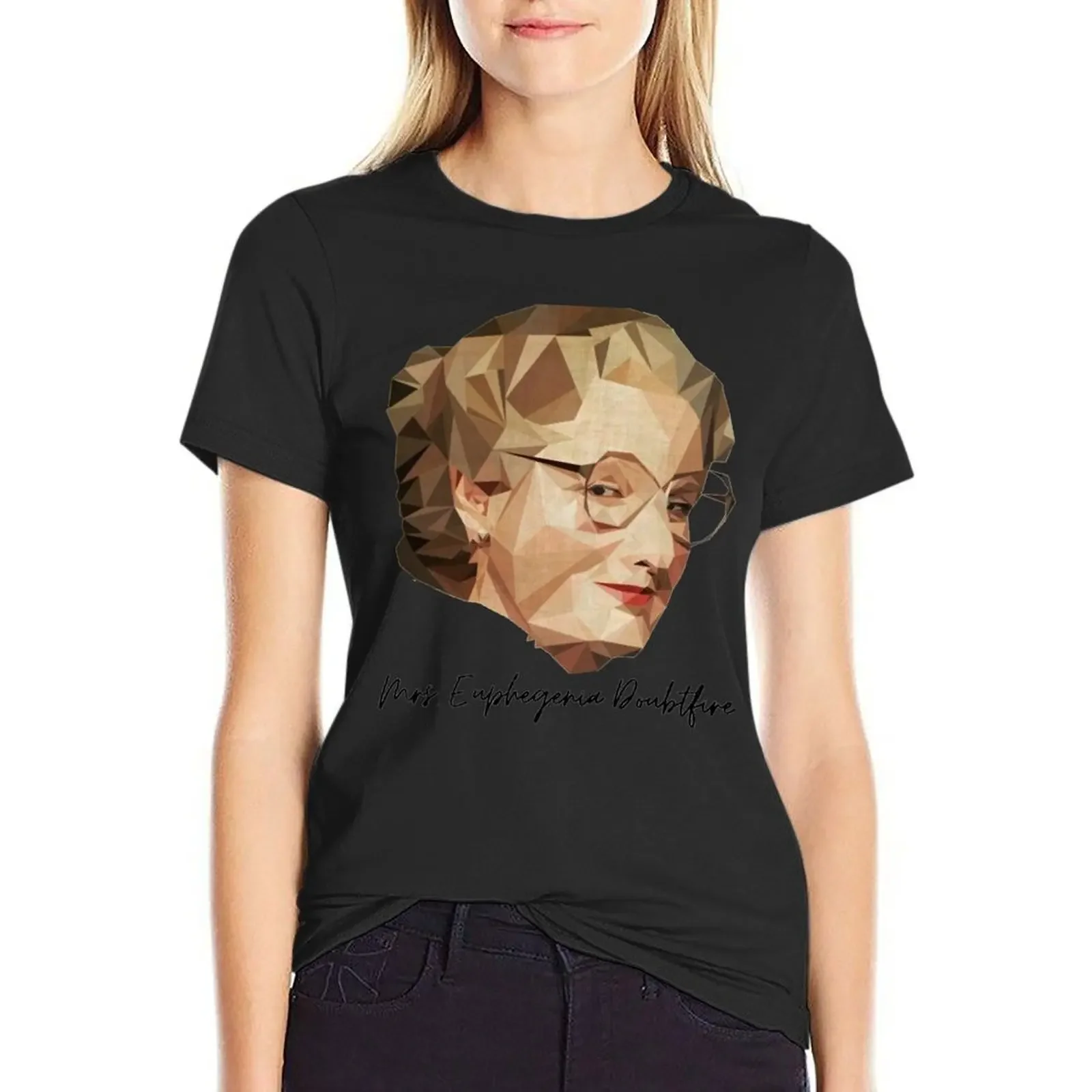 

Mrs. Doubtfire Robin Williams T-Shirt vintage animal print Short sleeve tee t-shirts for Women graphic tees