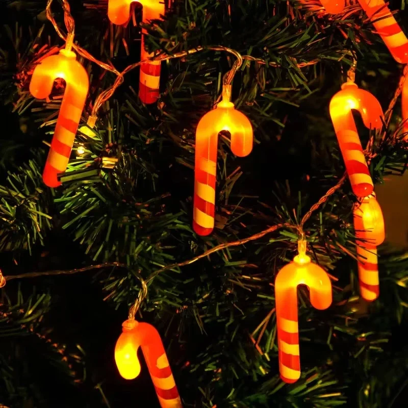 LED คริสต์มาสตกแต่งวันหยุดไฟ String Xmas Tree Light Strings แขวนเครื่องประดับต้นคริสต์มาสเดิน Stick ไฟ