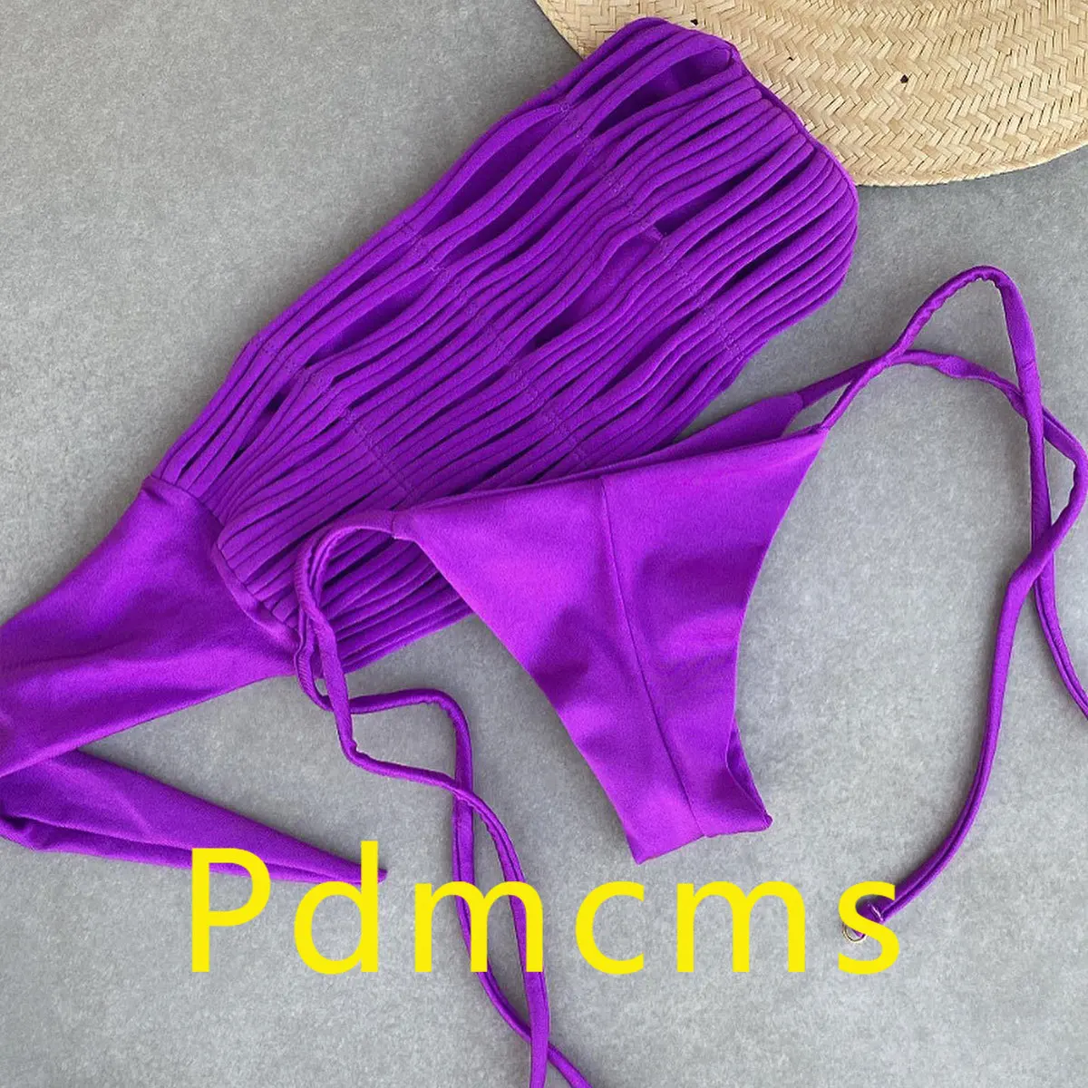 

Новая модель 2025 года, однотонный купальник с разрезом на бретельках, женское бикини, сексуальное бикини, комплект из двух предметов